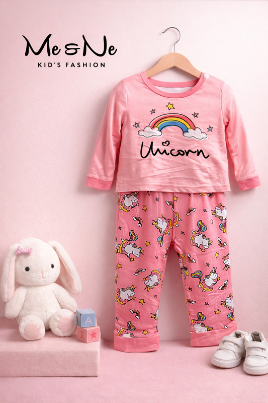 Magical Unicorn Rainbow Kids Outfit Set for Boys Girls, Long Sleeve Top and Pants, sleepwear, pyjama set
