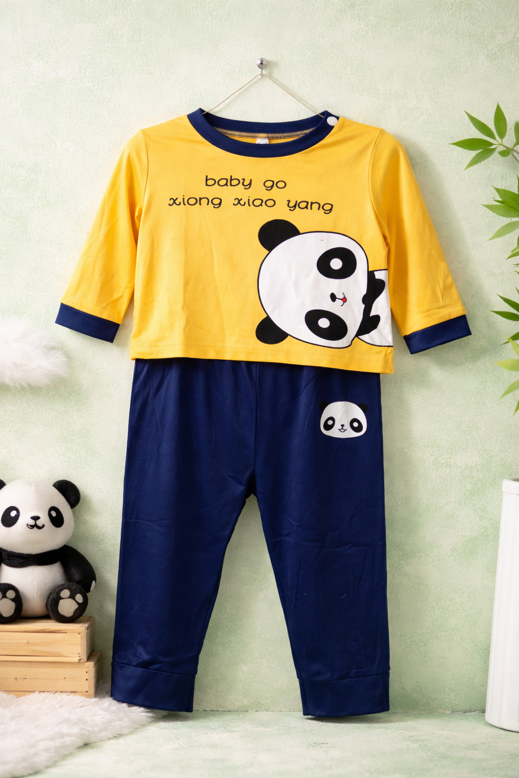 Kids Panda Graphic Two-Piece Set – Comfortable Day/Night Wear