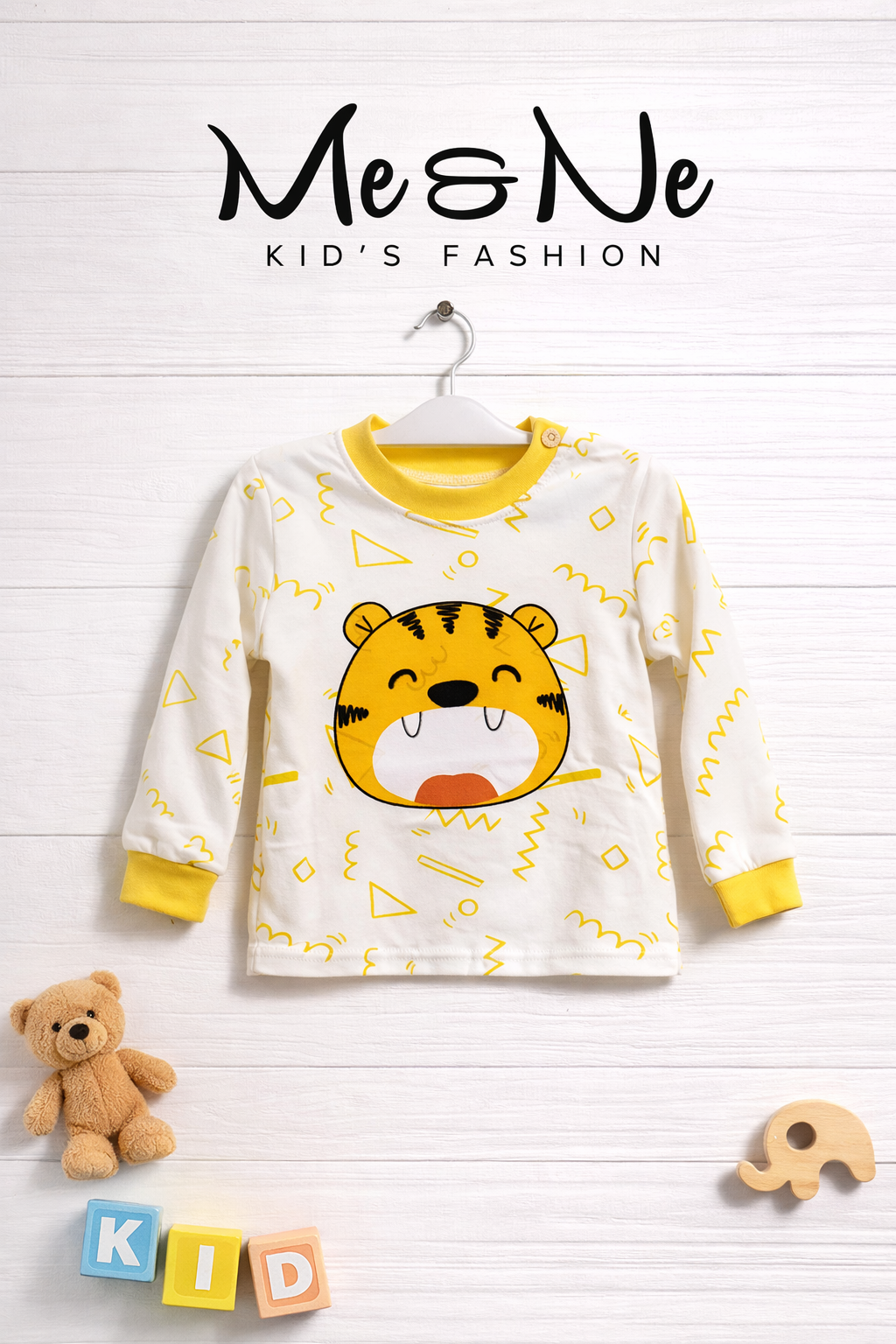 Cute Tiger Kids Two-Piece Outfit – Day & Night Wear