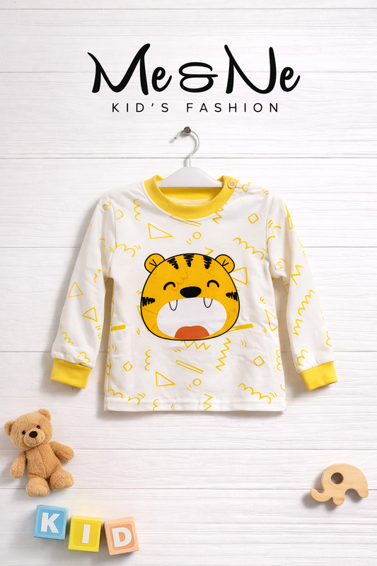Cute Tiger Kids Two-Piece Outfit – Day & Night Wear