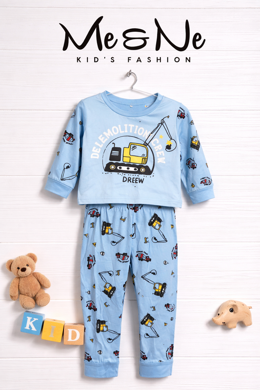 Kids Soft Stretch Digger Outfit – Comfortable Day/Night Wear