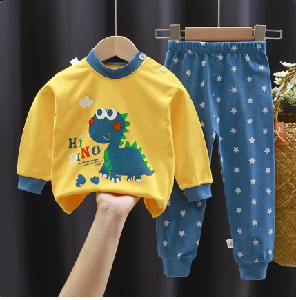 Dino! Boys Girls Long Sleeve Top and Pants 100% cotton, sleepwear, pyjama set